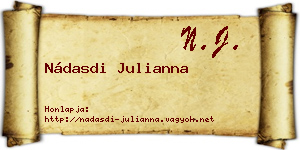 Nádasdi Julianna névjegykártya