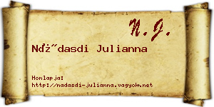 Nádasdi Julianna névjegykártya
